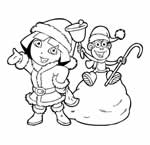 Dora christmas coloring page