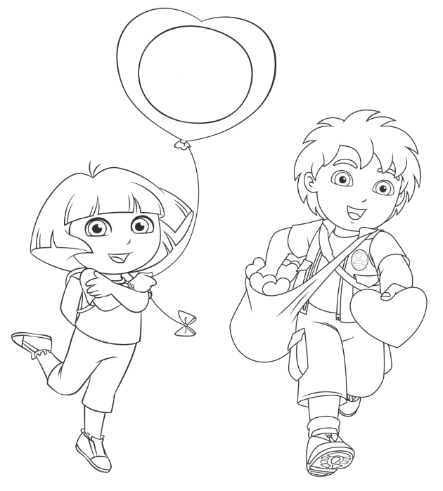 Dora And Diego Coloring Pages Coloring Pages