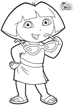 dora posing with sunglasses printable