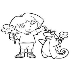 dora and tico coloring page