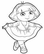 dora explorer dancing coloring page