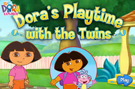 dora game - dora's playtime with the twins