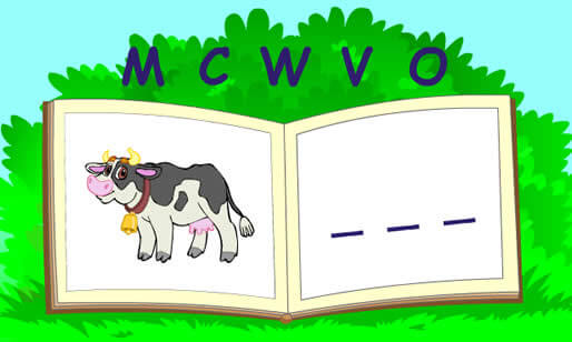 screenshot of swiper spelling game