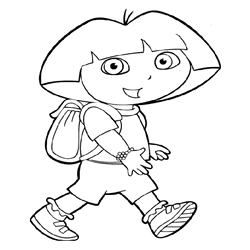 dora explorer walking coloring page