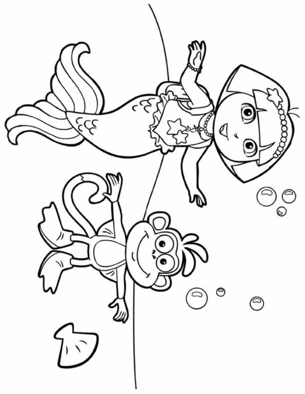 Dora Mermaid Coloring Pages Coloring Pages
