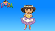 dora in dress wallpaper blue background