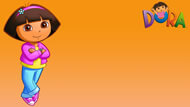 orange background wallpaper with dora the explorer