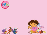 pink dora and boots wallpaper